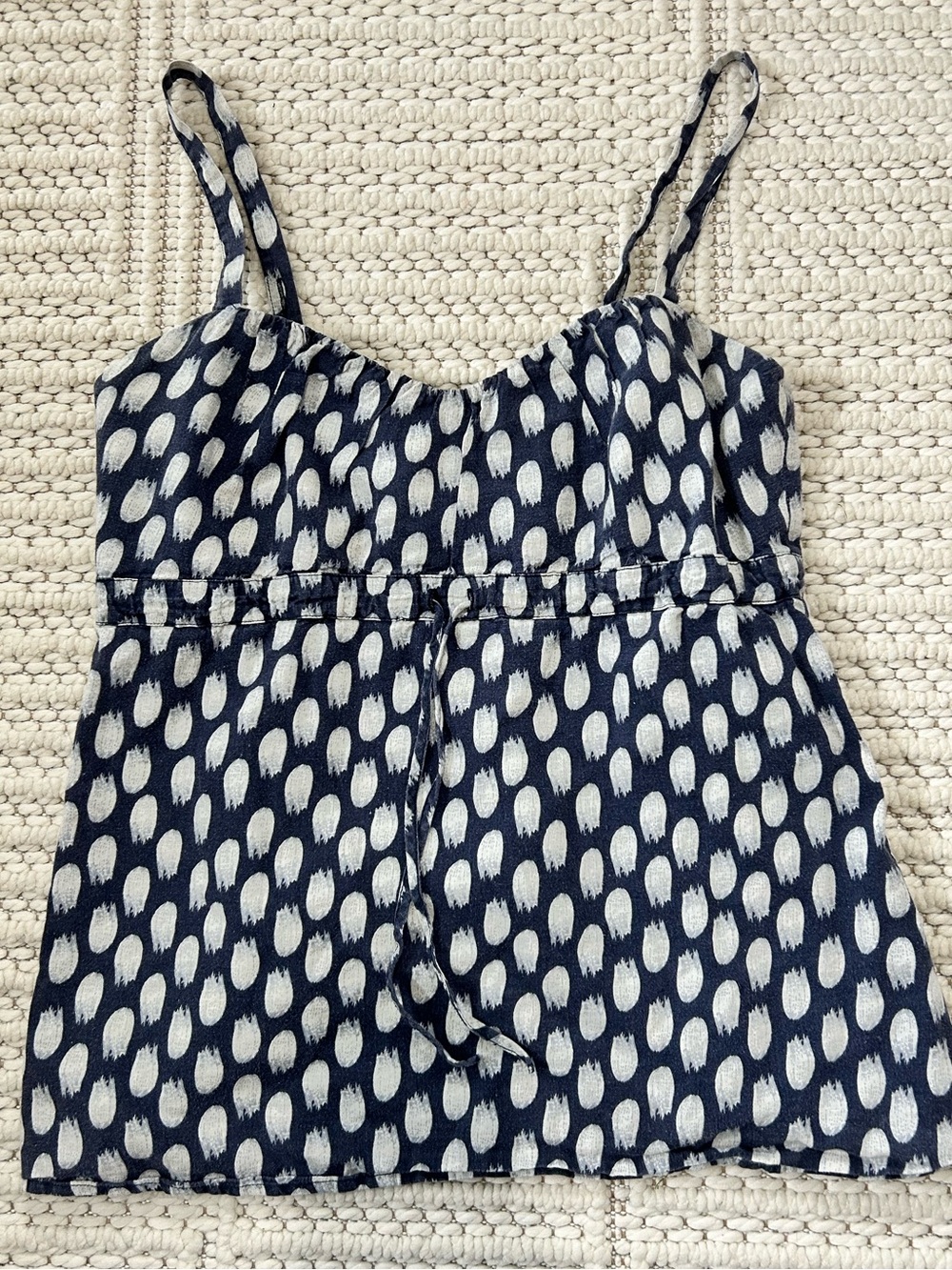 Patagonia navy print top sleeveless organic cotton and hemp size 4